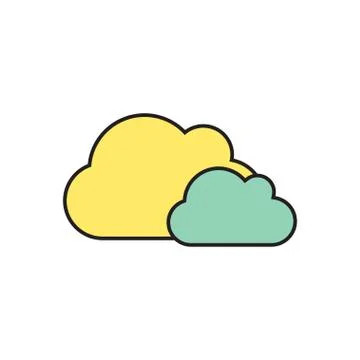 Vector two clouds icon. Eps10 Stock Illustration