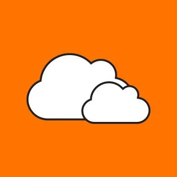 Vector two clouds icon. Eps10 Stock Illustration