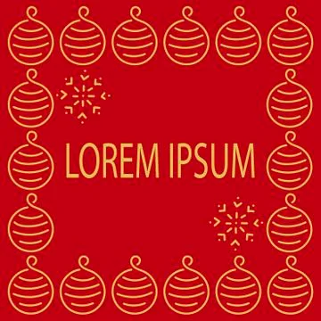 Vector two-color design of posters, postcards and more . Simple Christmas bal Stock Illustration