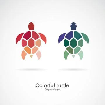 Vector of two colorful turtles on white background. Wild Animals. Underwater  Illustrazione stock