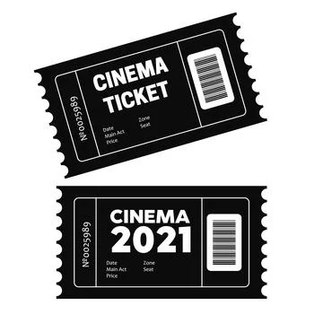 Vector two designed cinema tickets. Movie tickets. Event icons Stock Illustration