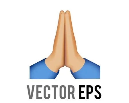 Vector two hands placed together thank you or pray icon Stock Illustration