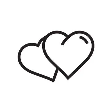 Vector two Heart Icon cartoon Illustrazione stock