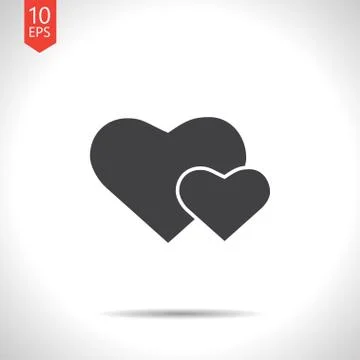 Vector two hearts icon. Eps10 Stock Illustration
