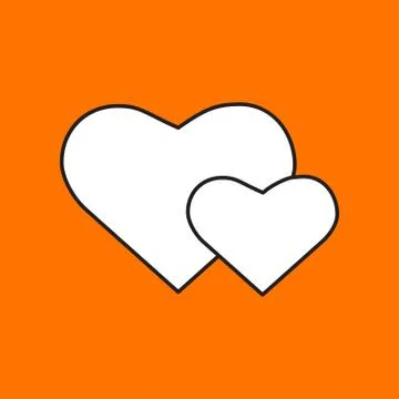 Vector two hearts icon. Eps10 Stock Illustration