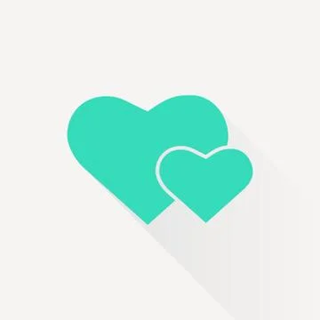 Vector two hearts icon Stock Illustration