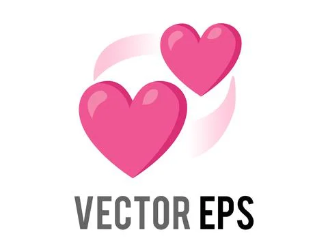 Vector two revolving hearts switching places icon with circular line Stock Illustration