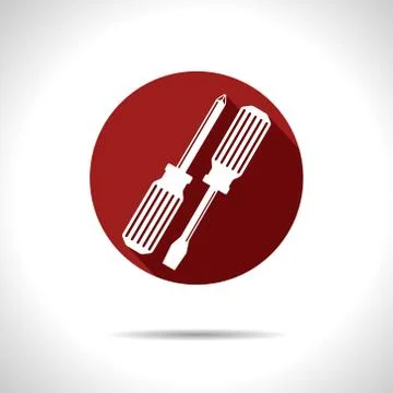 Vector two screwdrivers icon. Eps10 Stock Illustration