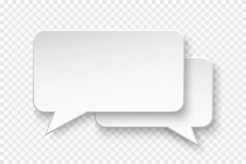 Vector two white blank paper speech bubbles on background. Rectangle shape 스톡 일러스트