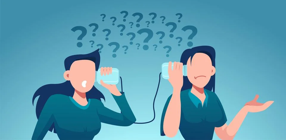 Vector of two women have a difficult communication Stock Illustration