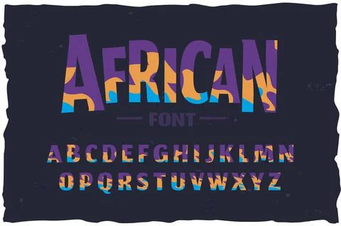 Vector typeface. Funny african style font Illustrazione stock