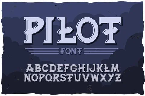Vector typeface Pilot. Modern style font Stock Illustration