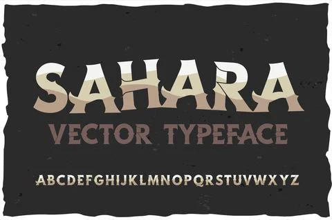 Vector typeface Sahara. Modern style font Illustrazione stock