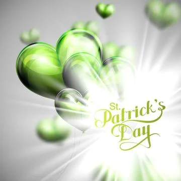 Vector typographical illustration of handwritten Saint Patricks Day label on the Stock Illustration