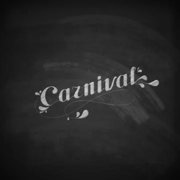 Vector typographical illustration with ornate chalk word carnival on the イラスト素材