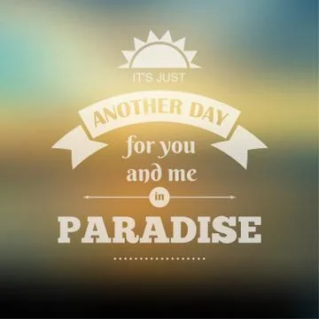 Vector typography on blur background Stock Illustration