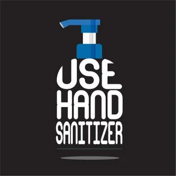 Vector typography illustration of a Hand Sanitizer	 Stock Illustration