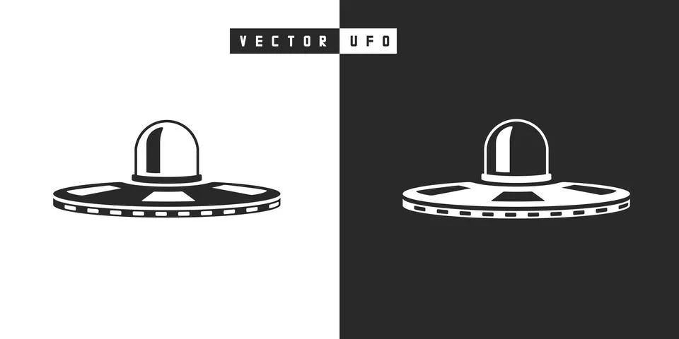 Vector UFO silhouette Illustrazione stock