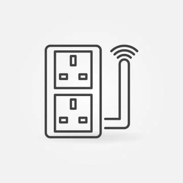 Vector UK Smart socket concept icon in outline style Stock Illustration