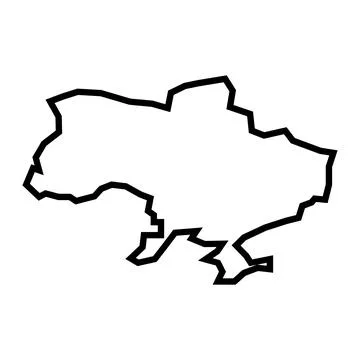 Vector ukraine outline map on white background Stock Illustration