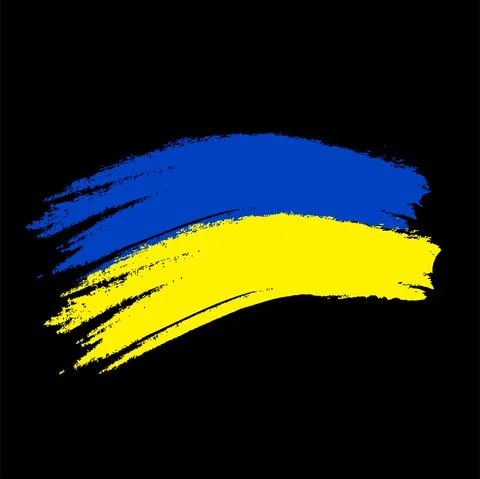 Vector. Ukrainian flag. Yellow blue flag of the country. Original color. Stock Illustration