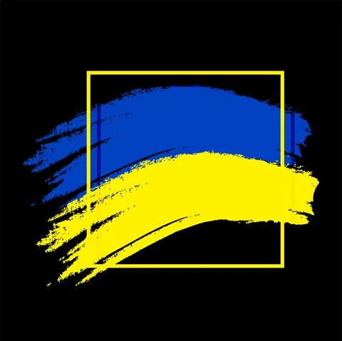 Vector. Ukrainian flag. Yellow - blue flag of the country. Original color. Stock Illustration