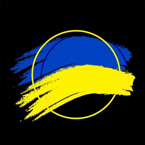 Vector. Ukrainian flag. Yellow - blue flag of the country. Original color. Stock Illustration