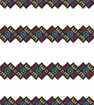 Vector ukrainian folk seamless pattern ornaments. Ethnic ornament Border Stock Illustration