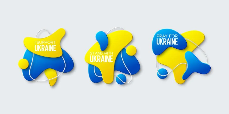 Vector Ukrainian liquid abstract shapes. Stock Illustration