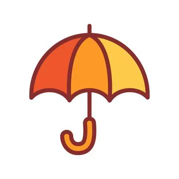 Vector umbrella icon isolated on white background. Autumn. 스톡 일러스트