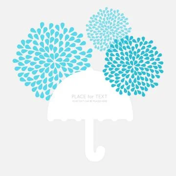 Vector umbrella symbol with text block. Stock Illustration