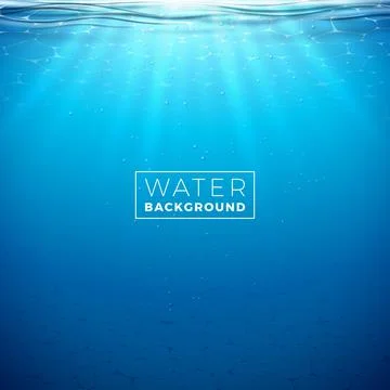 Vector underwater blue ocean background design template. Summer illustratio.. イラスト素材