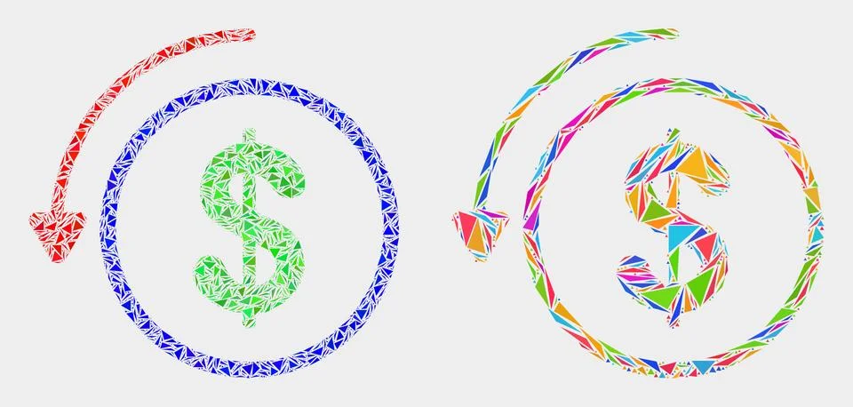 Vector Undo Payment Mosaic Icon of Triangle Elements Stock Illustration