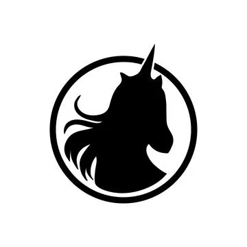 Vector unicorn head icon symbol logo design Stock Illustration