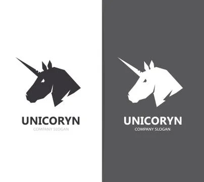 Vector unicorn or horse logo template Stock Illustration