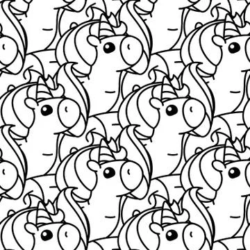 Vector unicorn pattern coloring page Stock Illustration