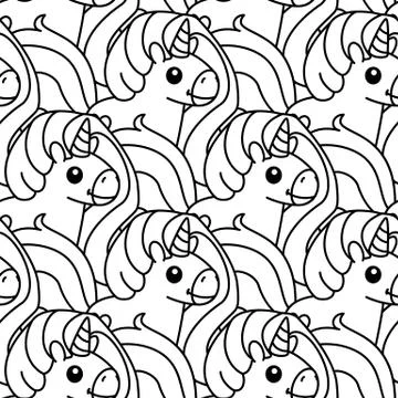Vector unicorn pattern coloring page Stock Illustration