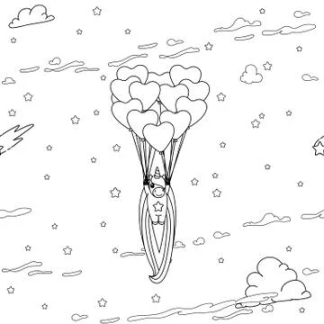 Vector unicorn pattern coloring page Stock Illustration