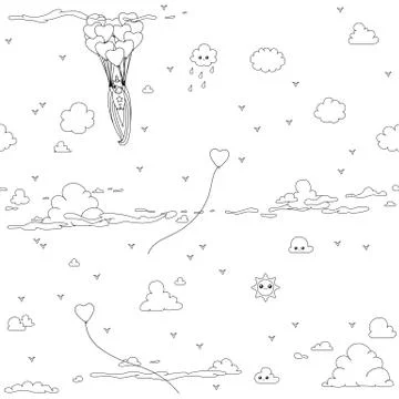 Vector unicorn pattern coloring page Stock Illustration