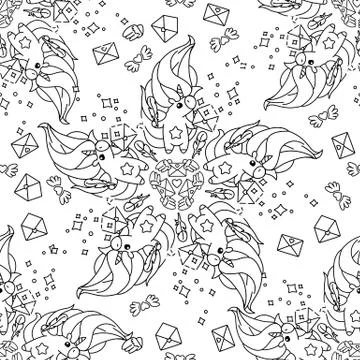 Vector unicorn pattern coloring page Stock Illustration