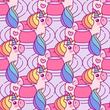 Vector unicorn seamless pattern Stock Illustration