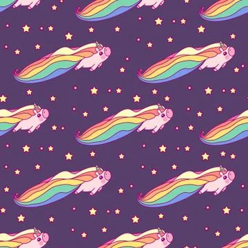 Vector unicorn seamless pattern Stock Illustration