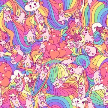 Vector unicorn seamless pattern Illustrazione stock