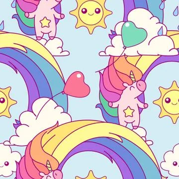 Vector unicorn seamless pattern Stock Illustration