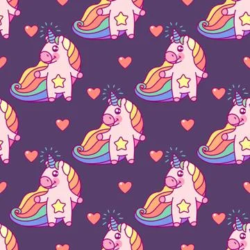 Vector unicorn seamless pattern Stock Illustration