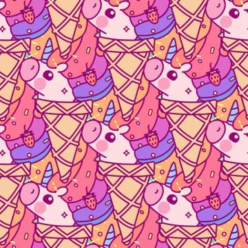 Vector unicorn seamless pattern Stock Illustration