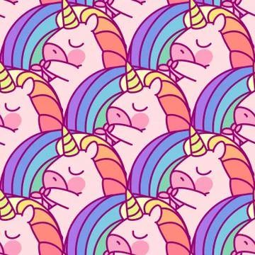 Vector unicorn seamless pattern Illustrazione stock