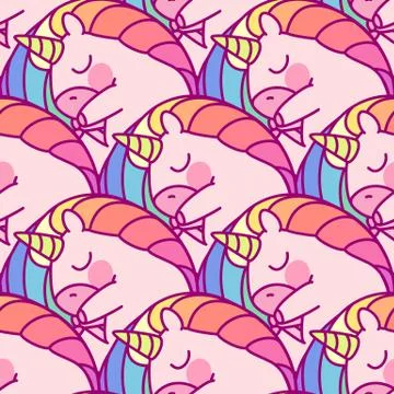 Vector unicorn seamless pattern Illustrazione stock