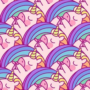 Vector unicorn seamless pattern Stock Illustration