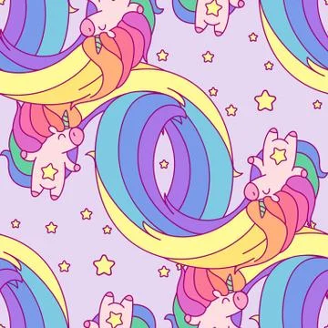 Vector unicorn seamless pattern イラスト素材